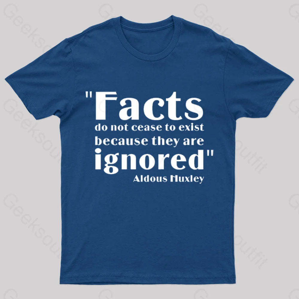Aldous Huxley Facts Geek T-Shirt Navy / S