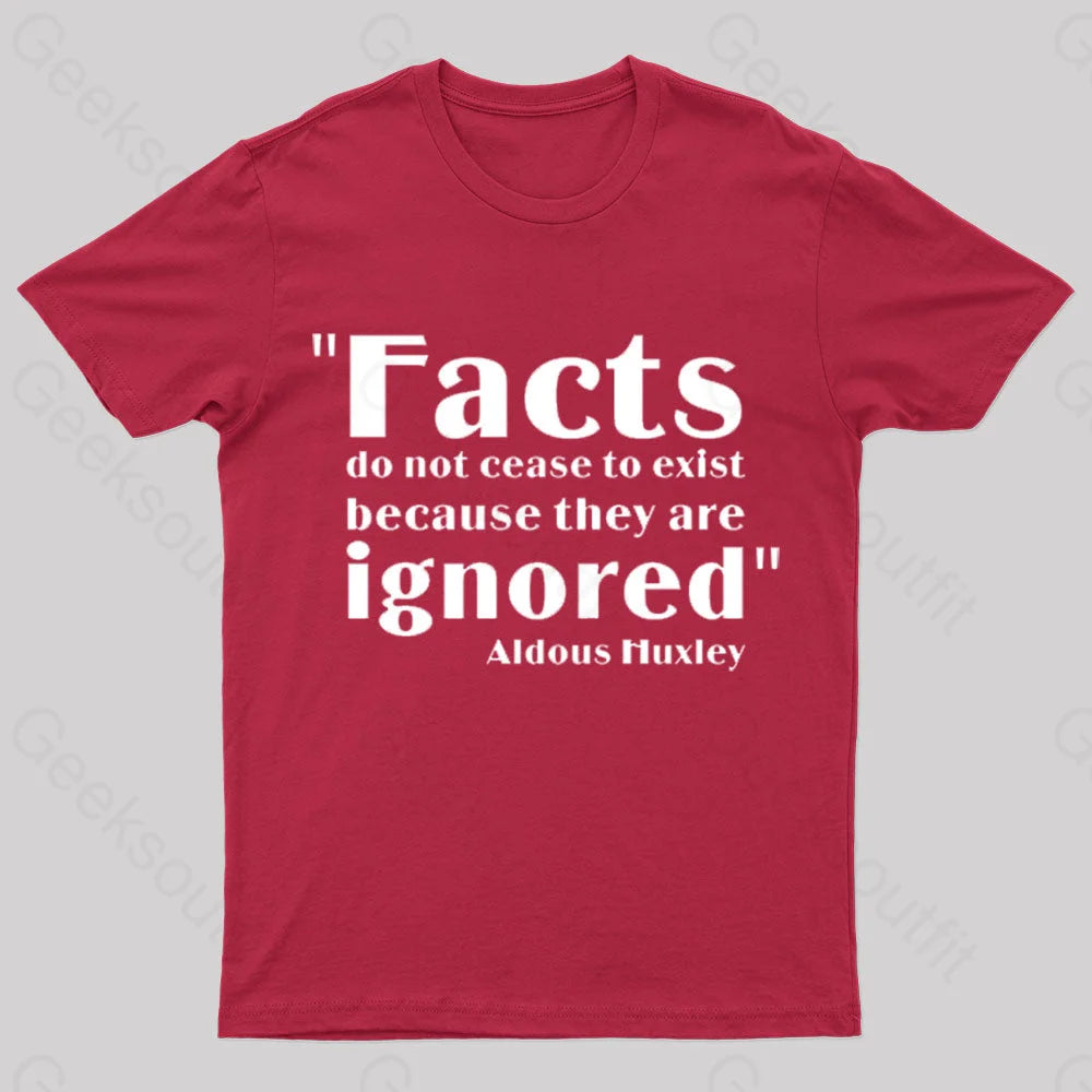 Aldous Huxley Facts Geek T-Shirt Red / S
