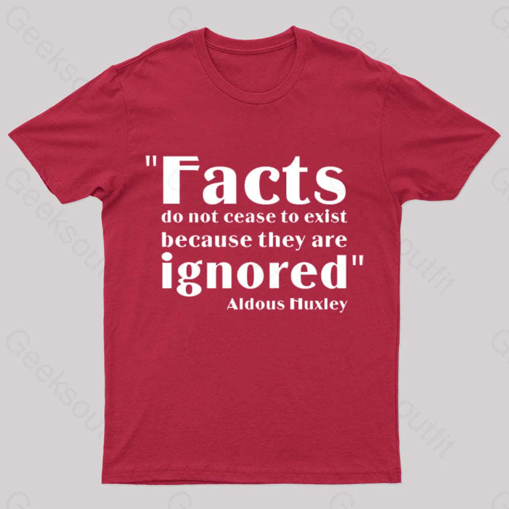 Aldous Huxley Facts Geek T-Shirt Red / S