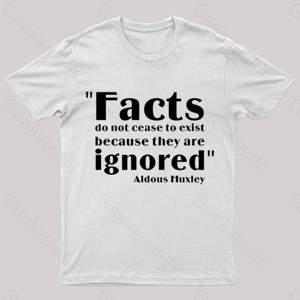 Aldous Huxley Facts Geek T-Shirt White / S