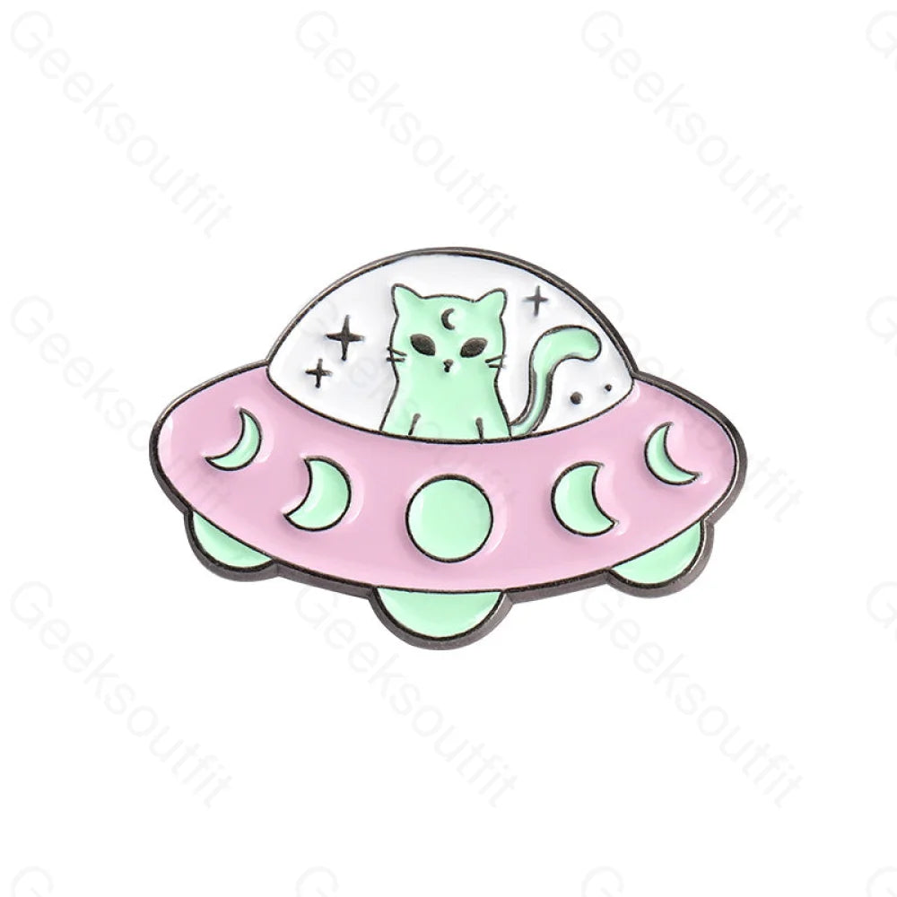 Alien Cats Enamel Pins Xz4395