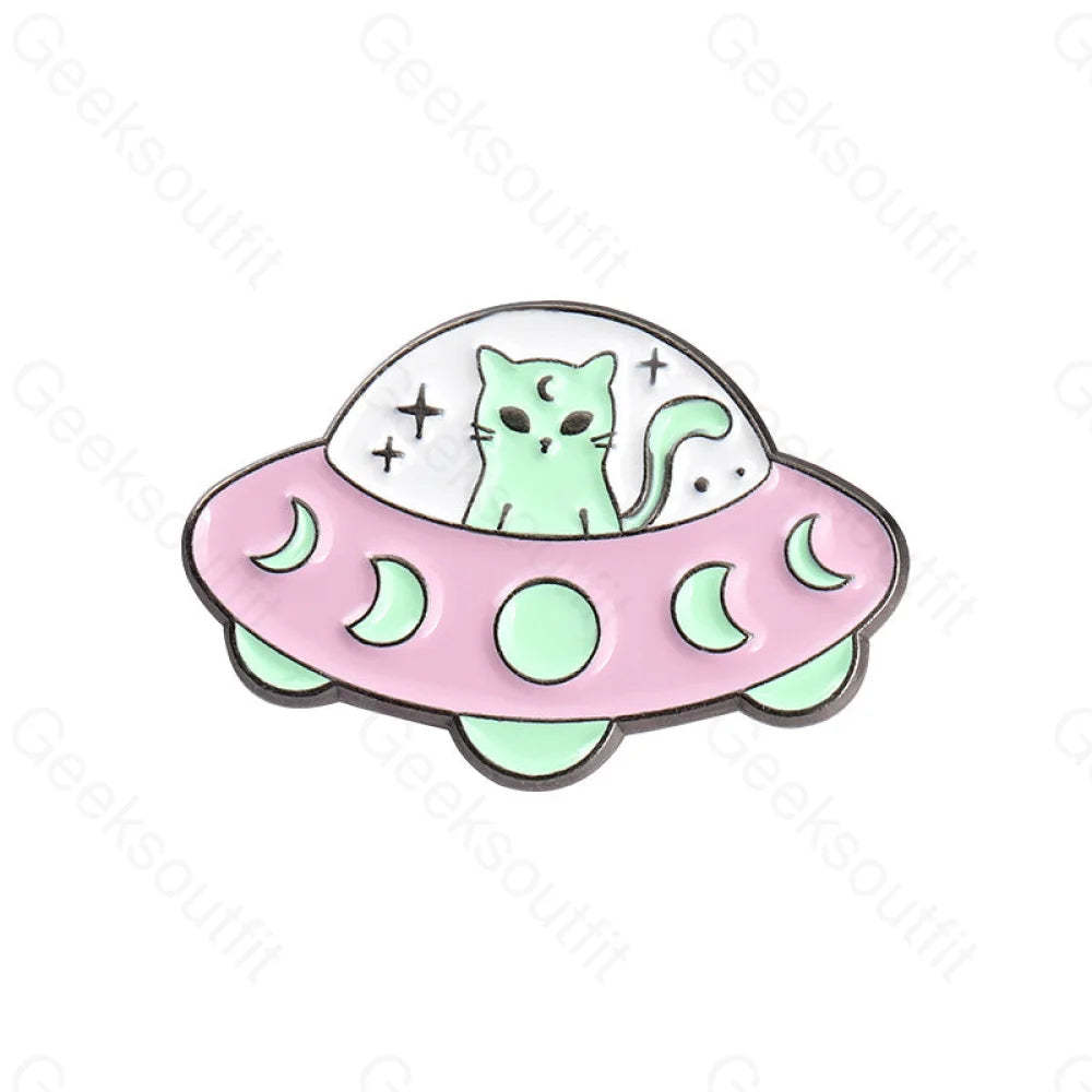Alien Cats Enamel Pins Xz4395