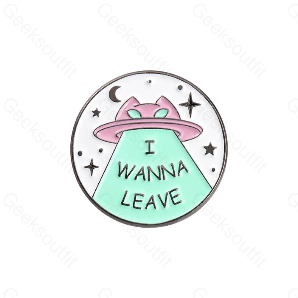 Alien Cats Enamel Pins Xz4396