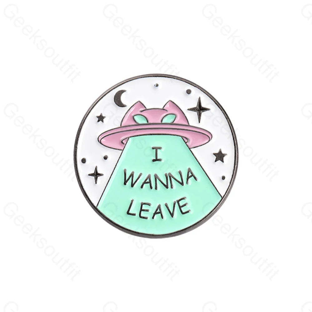 Alien Cats Enamel Pins Xz4396