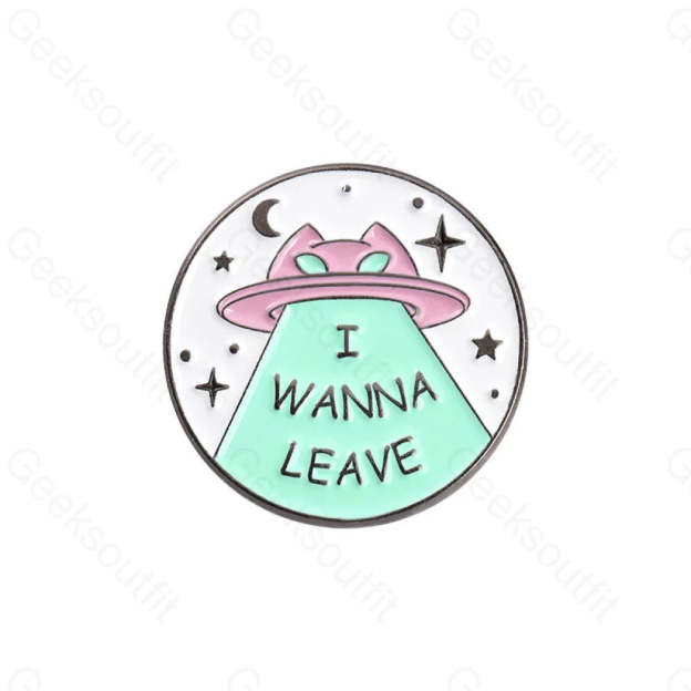 Alien Cats Enamel Pins Xz4396