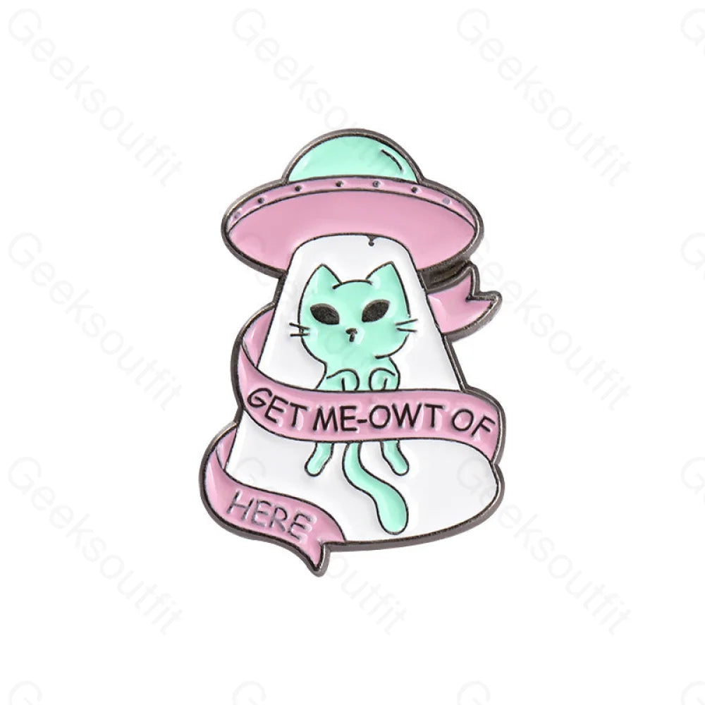 Alien Cats Enamel Pins Xz4398