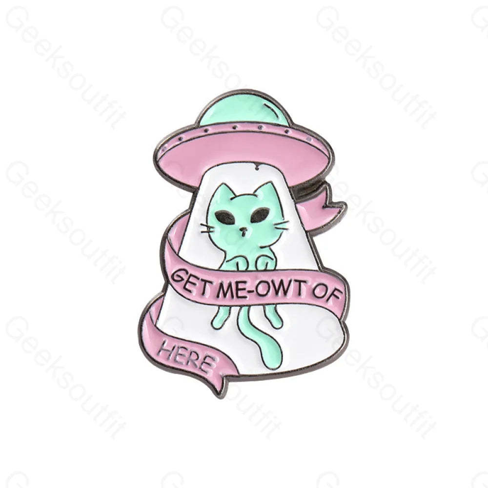 Alien Cats Enamel Pins Xz4398