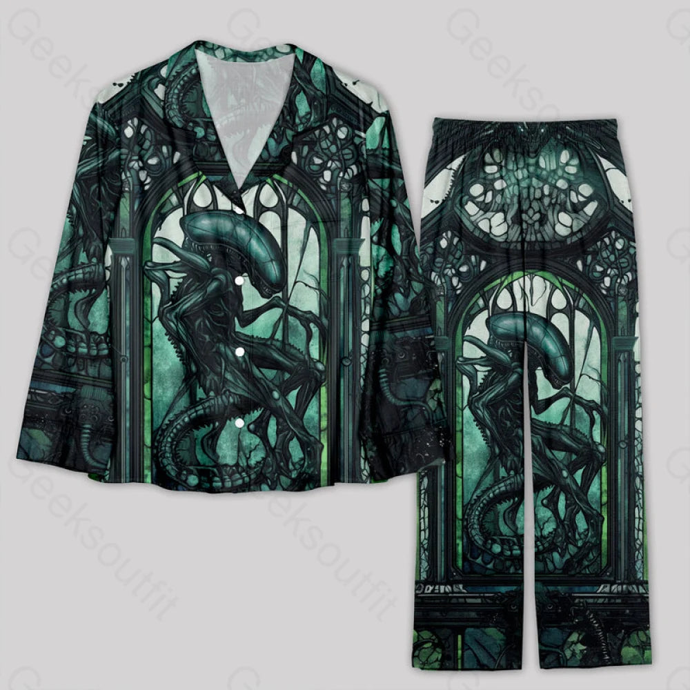 Alien Church Window Grille Style Pajamas Set Yc