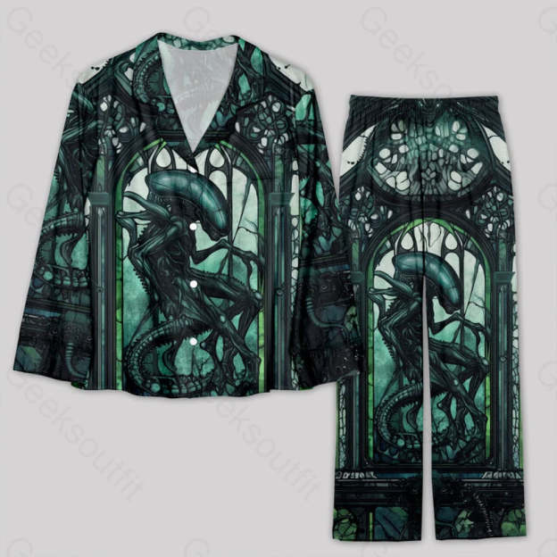 Alien Church Window Grille Style Pajamas Set Yc