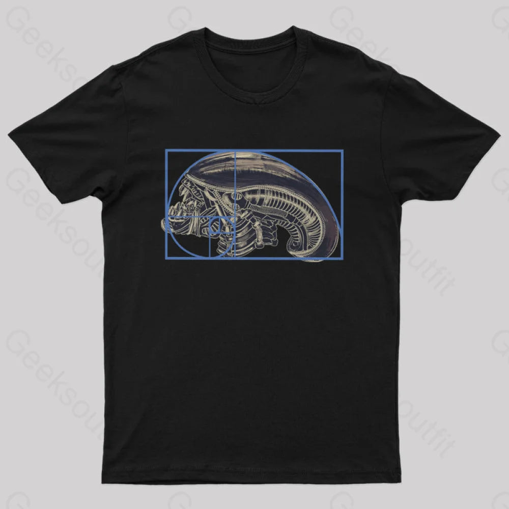 Alien Golden Ratio T-Shirt Black / S
