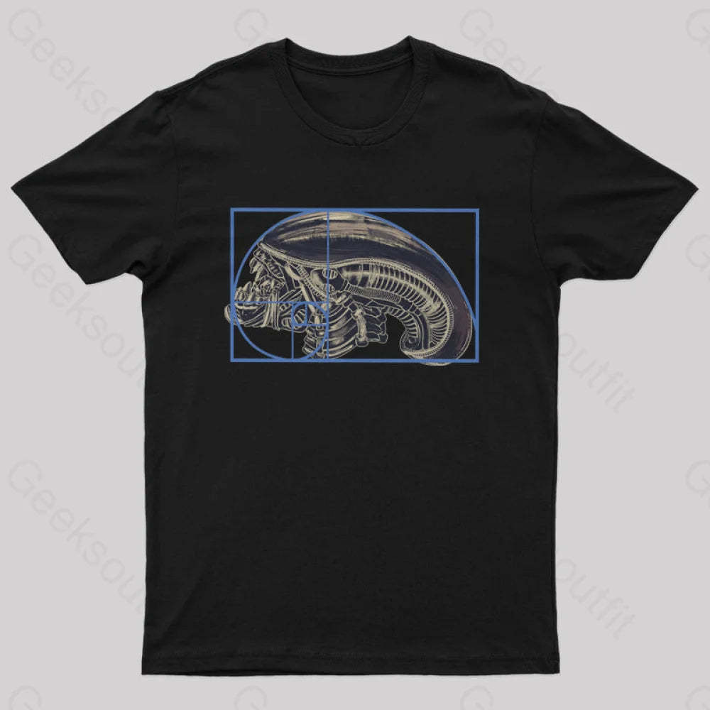 Alien Golden Ratio T-Shirt Black / S