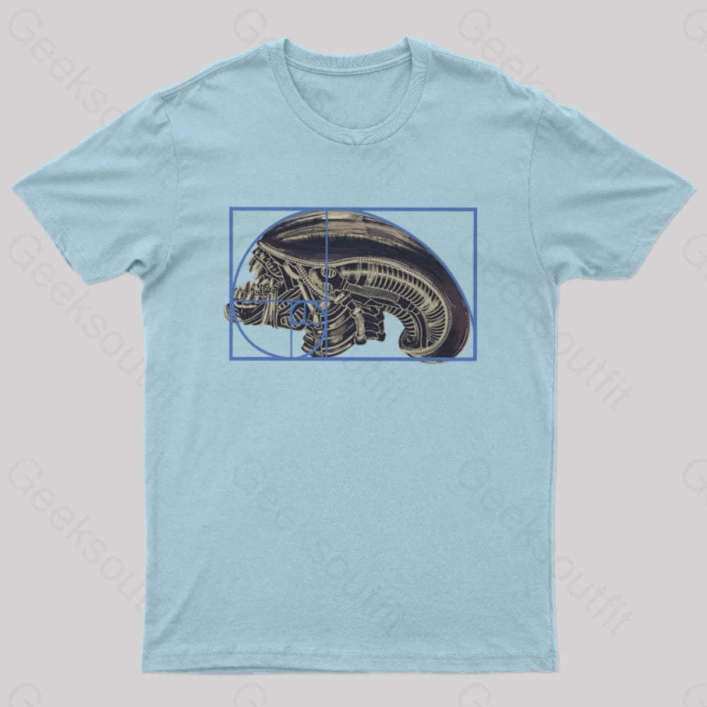 Alien Golden Ratio T-Shirt Light Blue / S