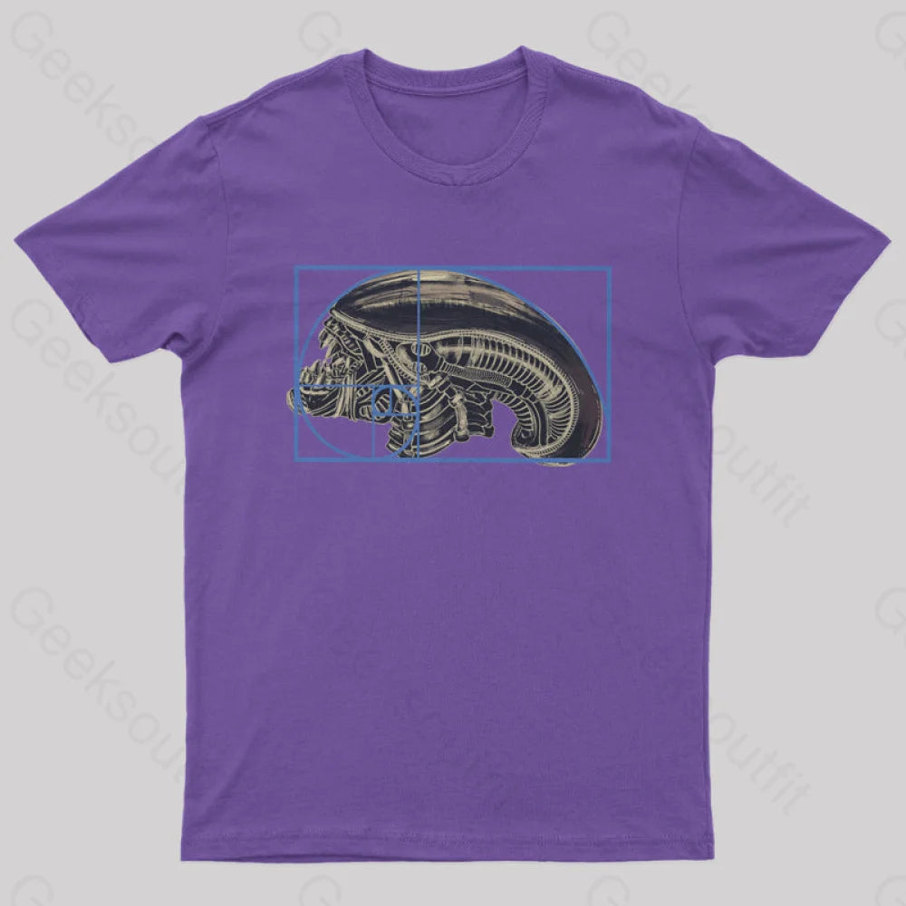 Alien Golden Ratio T-Shirt Purple / S