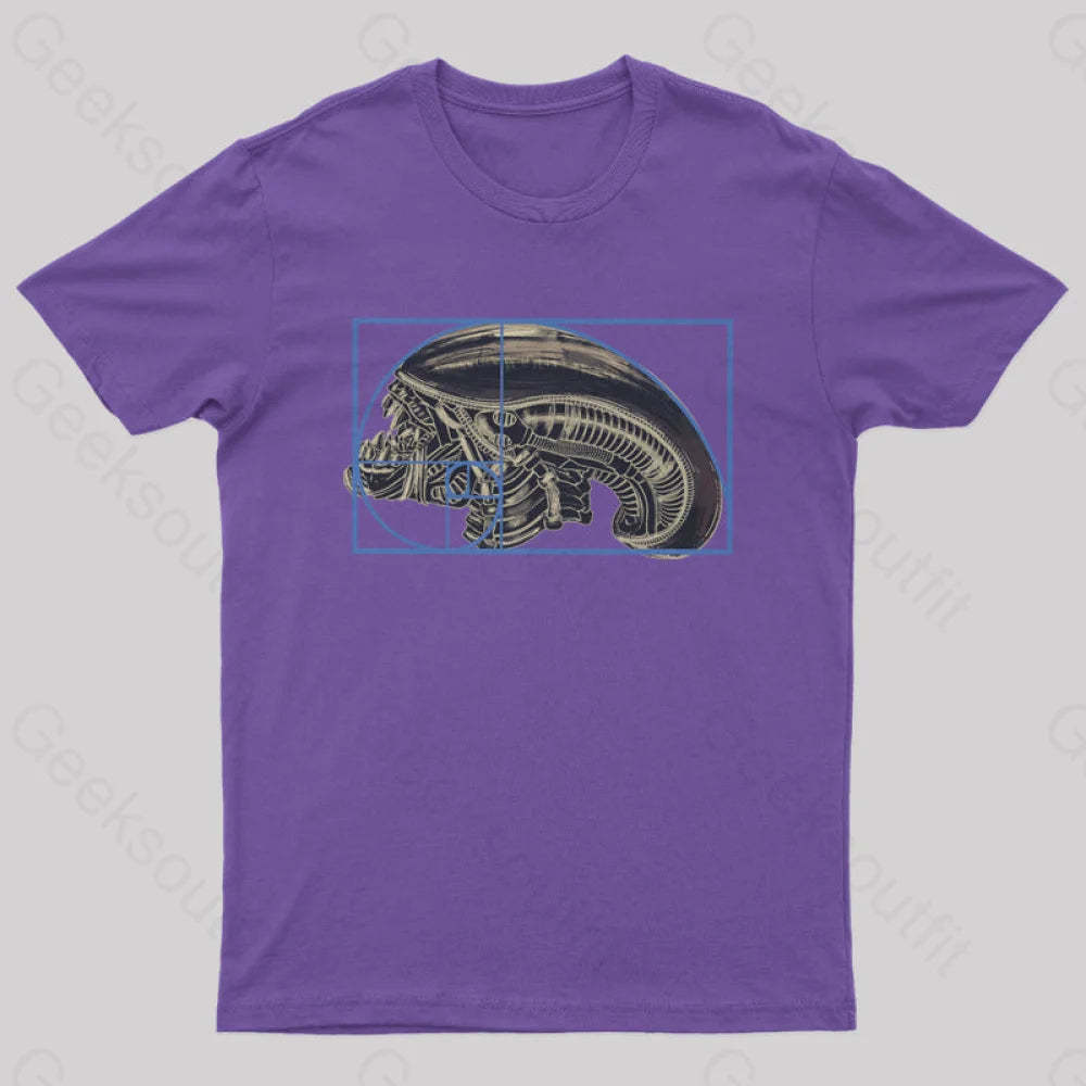 Alien Golden Ratio T-Shirt Purple / S