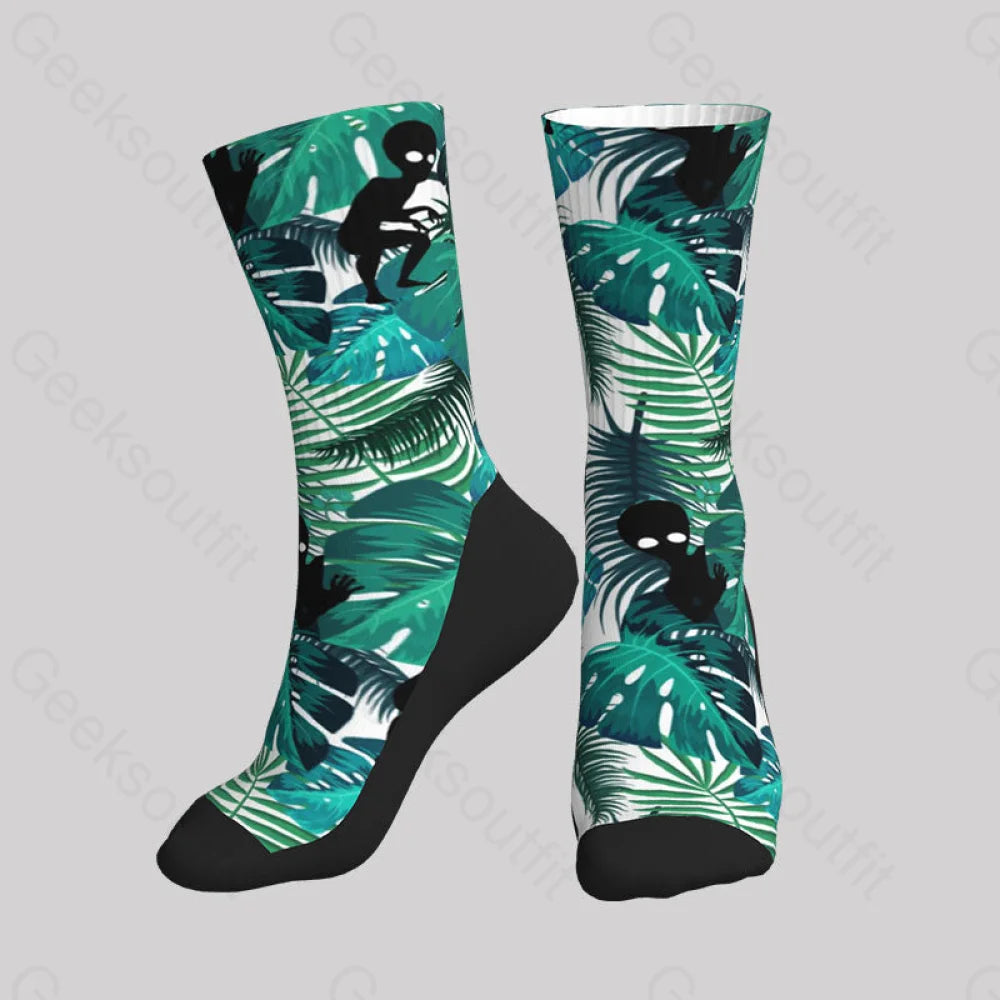 Alien Hawaiian Style Men’s Socks