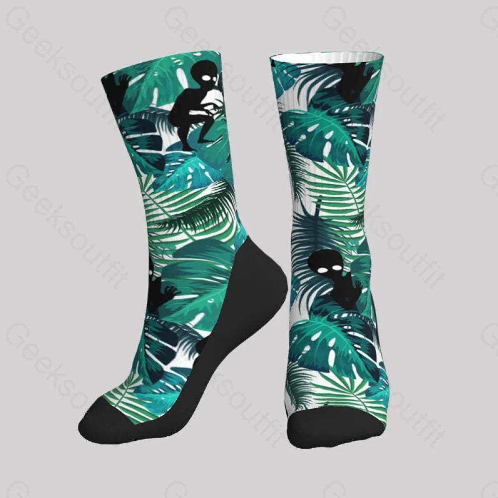Alien Hawaiian Style Men’s Socks