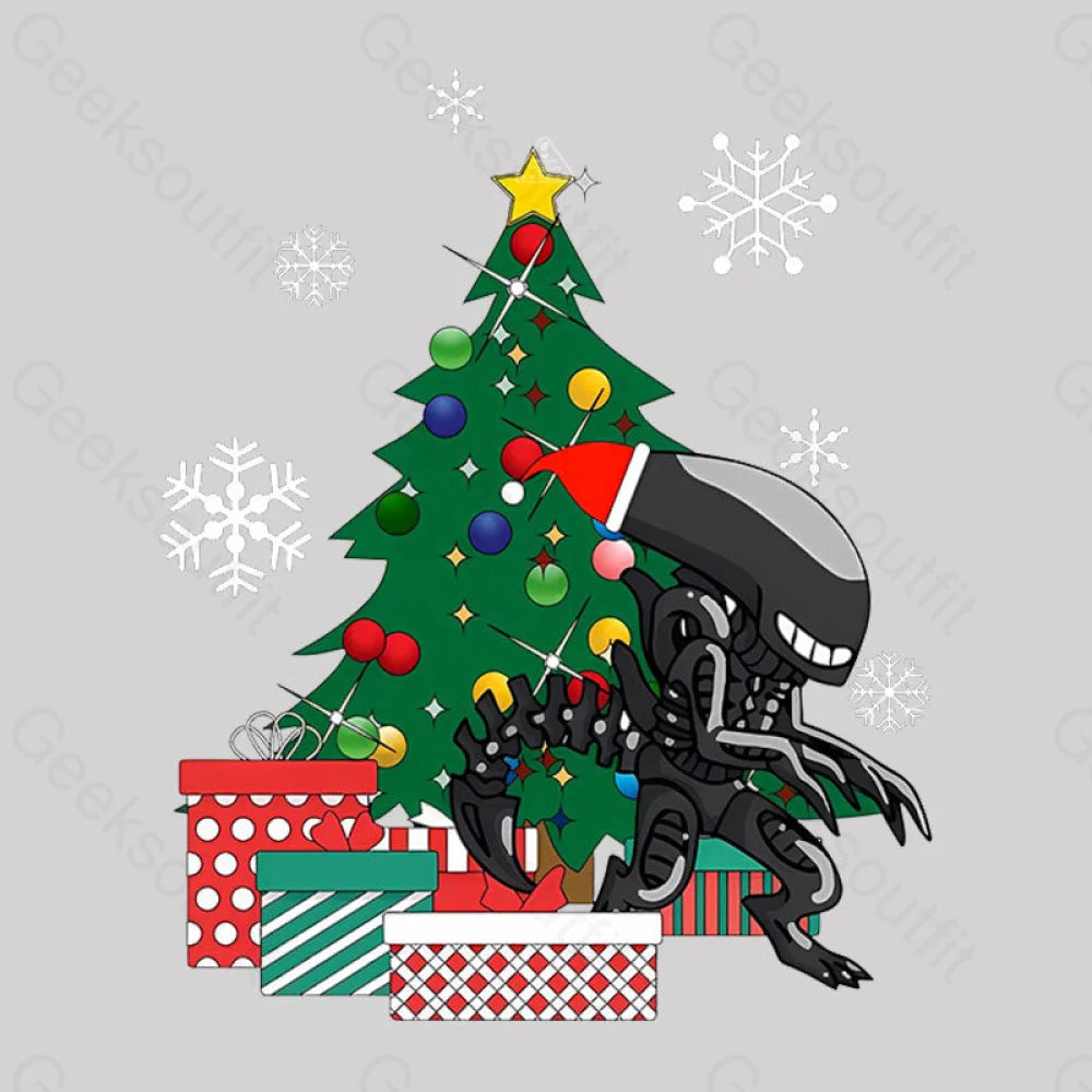 Alien Xenomorph Around The Christmas Geek T-Shirt