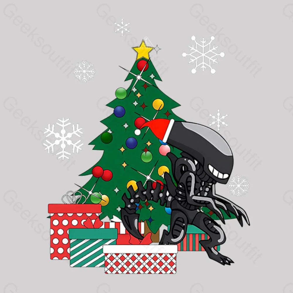 Alien Xenomorph Around The Christmas Geek T-Shirt