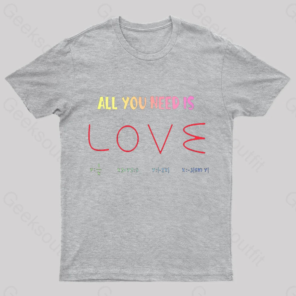 All You Need Is Love Nerd T-Shirt Grey / S