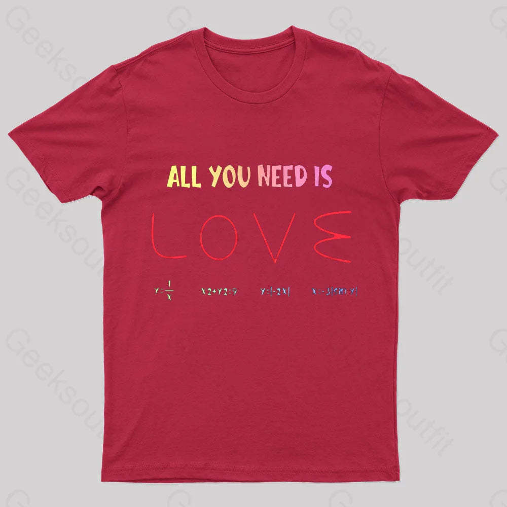 All You Need Is Love Nerd T-Shirt Red / S