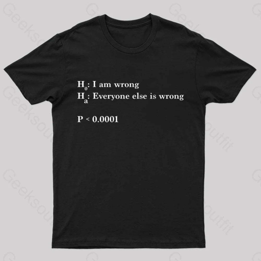 Alternative Hypothesis Is True Nerd T-Shirt Black / S