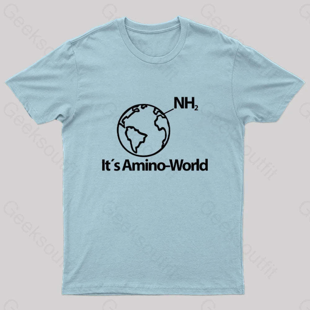 Amino World Geek T-Shirt Light Blue / S