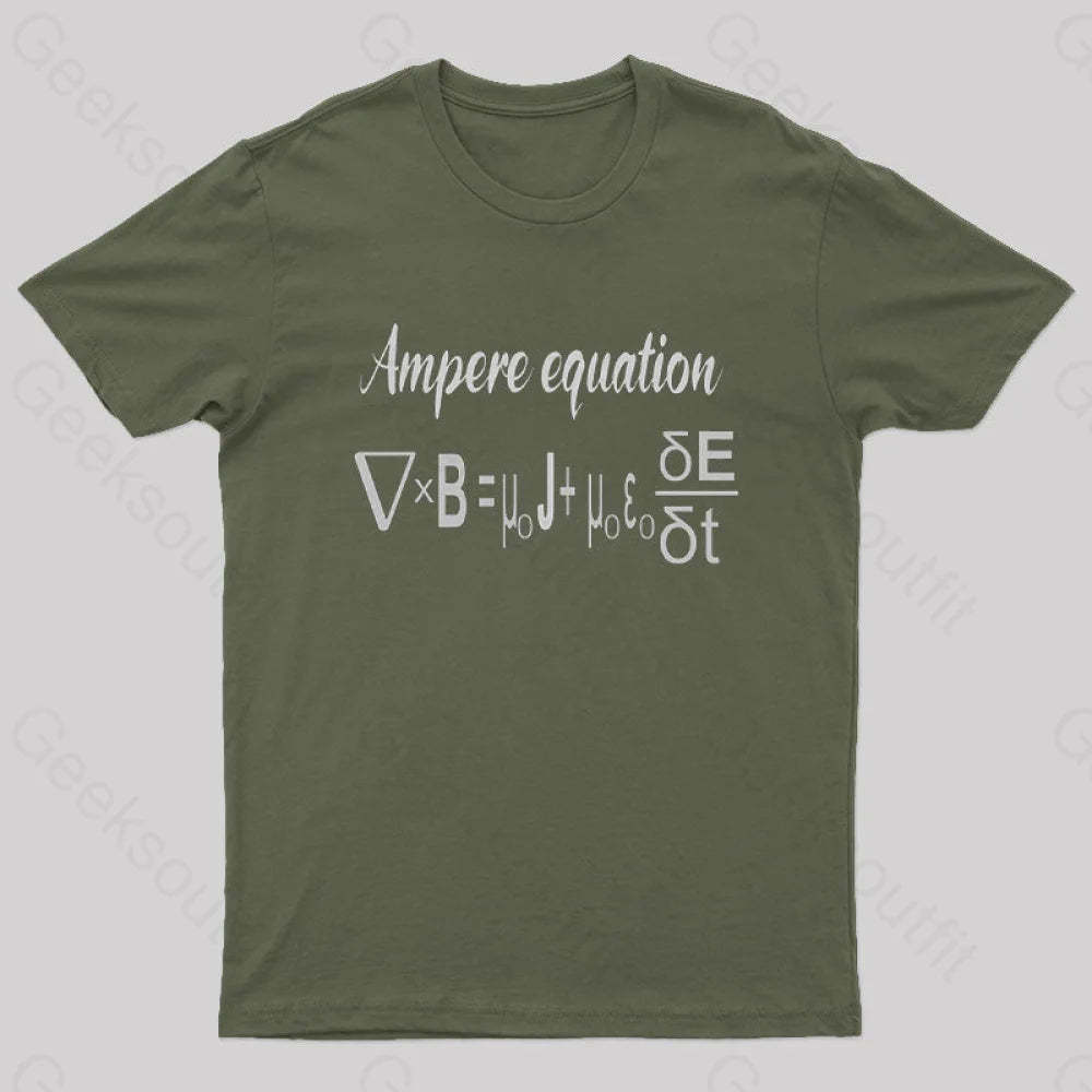 Ampere Equation Nerd T-Shirt Army Green / S