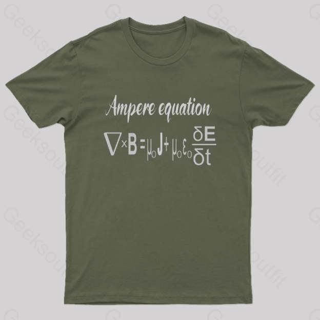 Ampere Equation Nerd T-Shirt Army Green / S