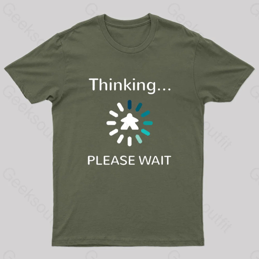 Analysis Paralysis Blue Meeple Board Game T-Shirt Army Green / S