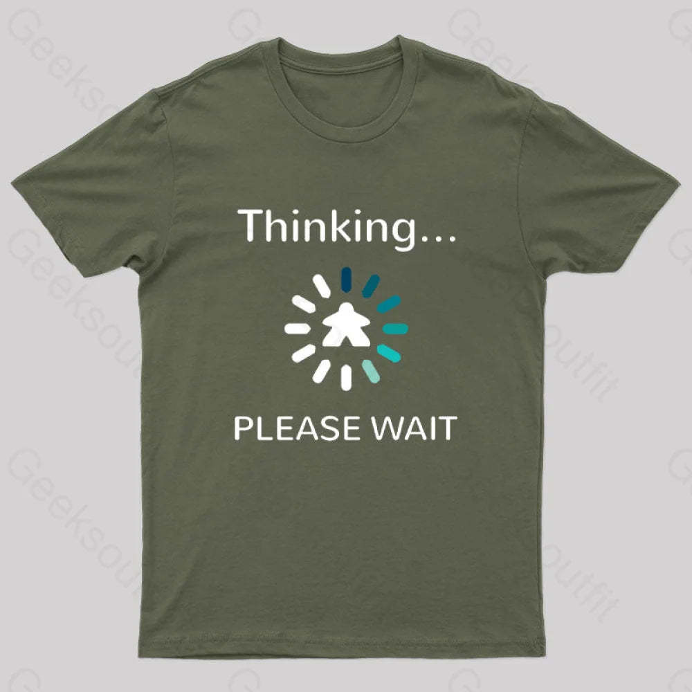 Analysis Paralysis Blue Meeple Board Game T-Shirt Army Green / S