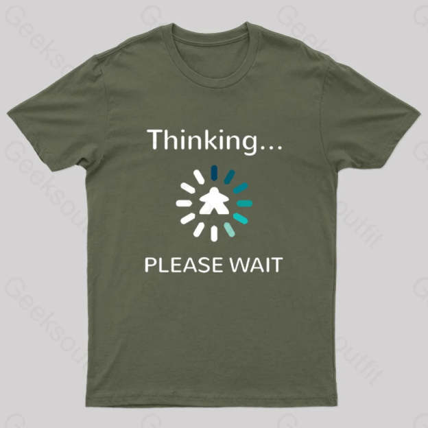 Analysis Paralysis Blue Meeple Board Game T-Shirt Army Green / S