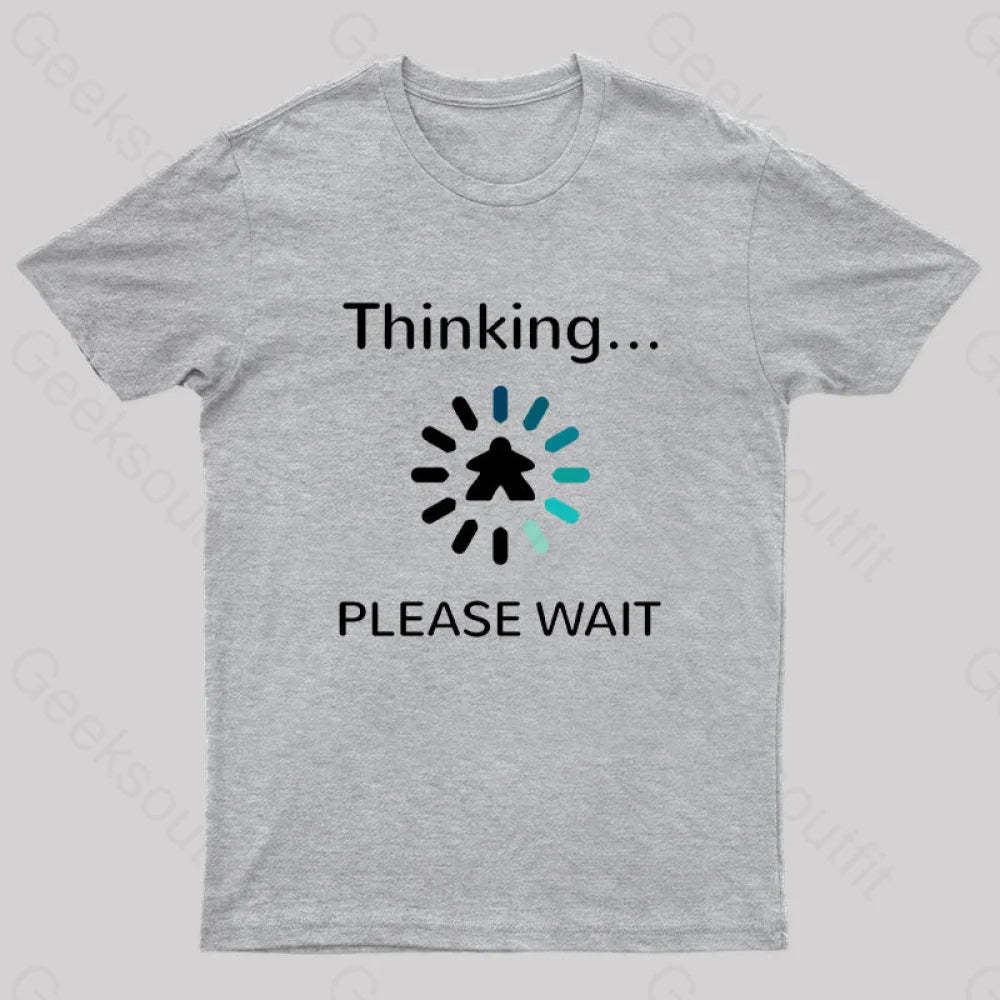 Analysis Paralysis Blue Meeple Board Game T-Shirt Grey / S