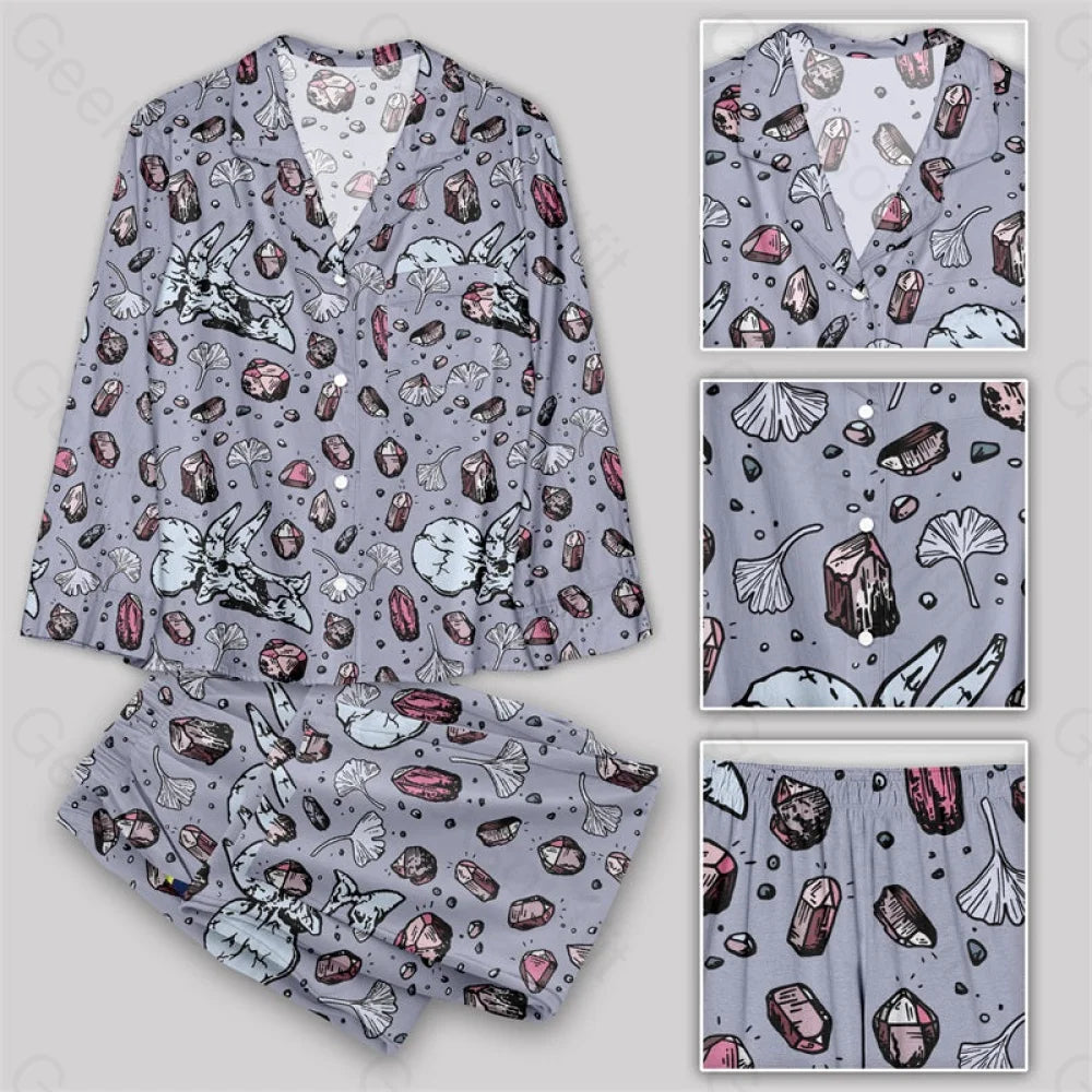 Ancient Dinosaur Fossils Pajamas Set Yc