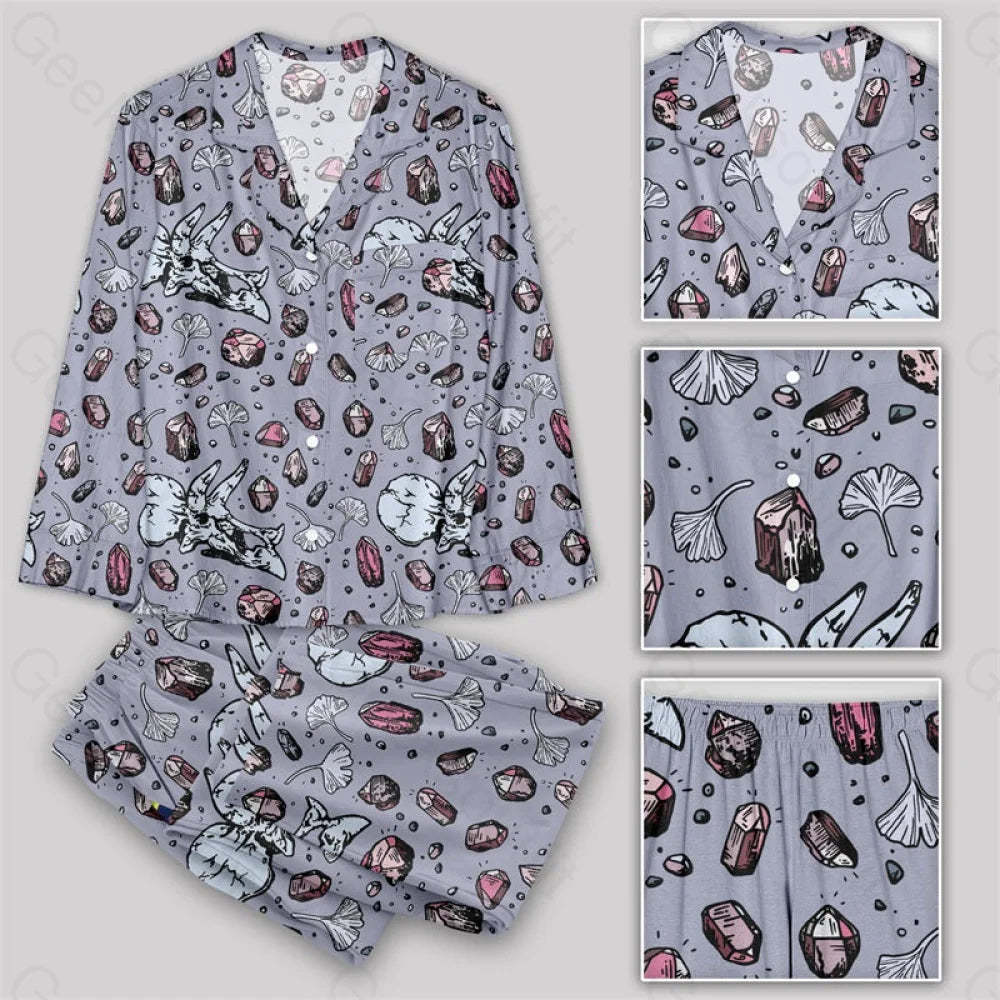 Ancient Dinosaur Fossils Pajamas Set Yc