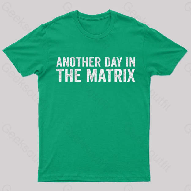 Another Day In The Matrix Nerd T-Shirt Green / S