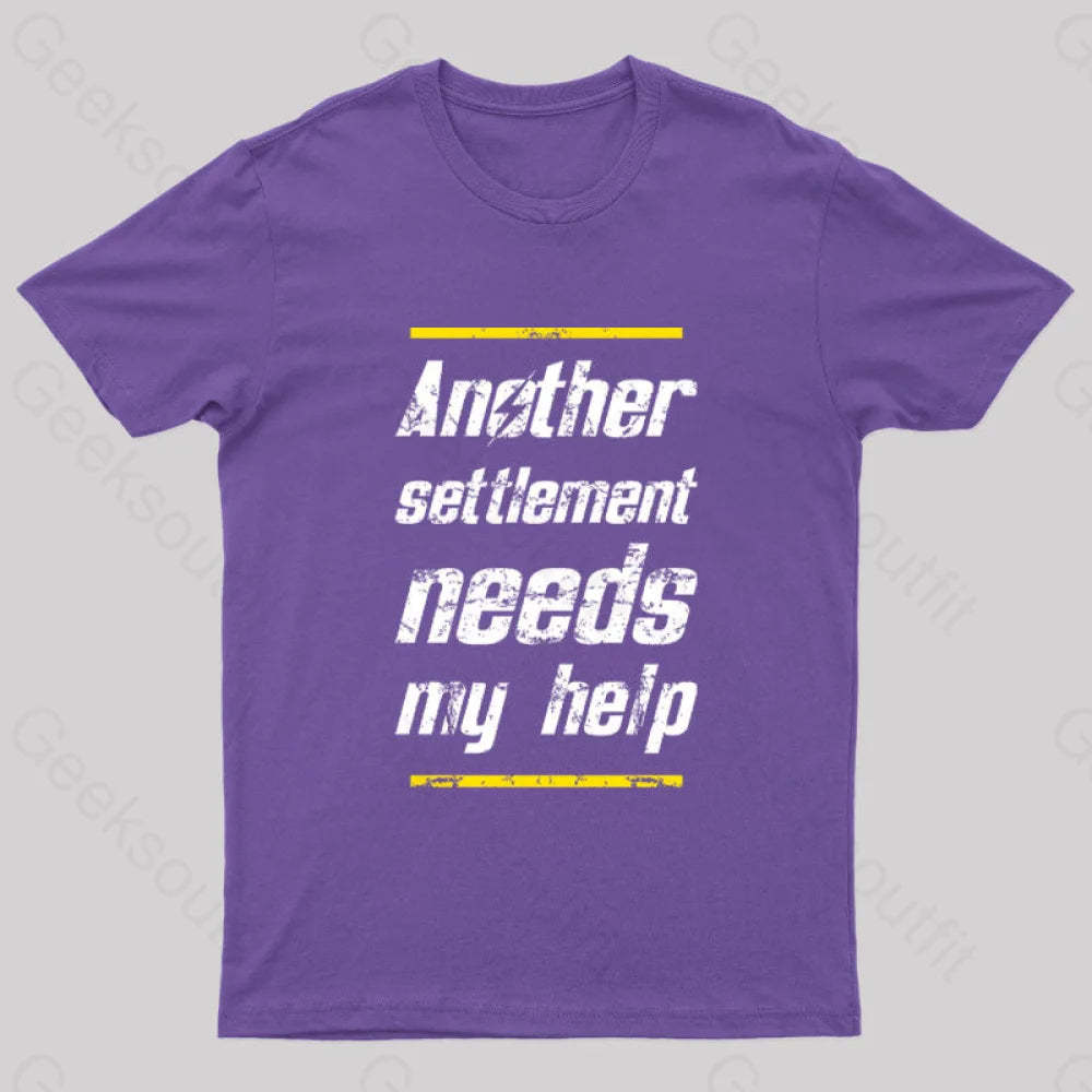 Another Settlement Needs My Help Nerd T-Shirt Purple / S