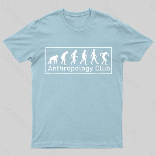 Anthropology Evolution Nerd T-Shirt Light Blue / S