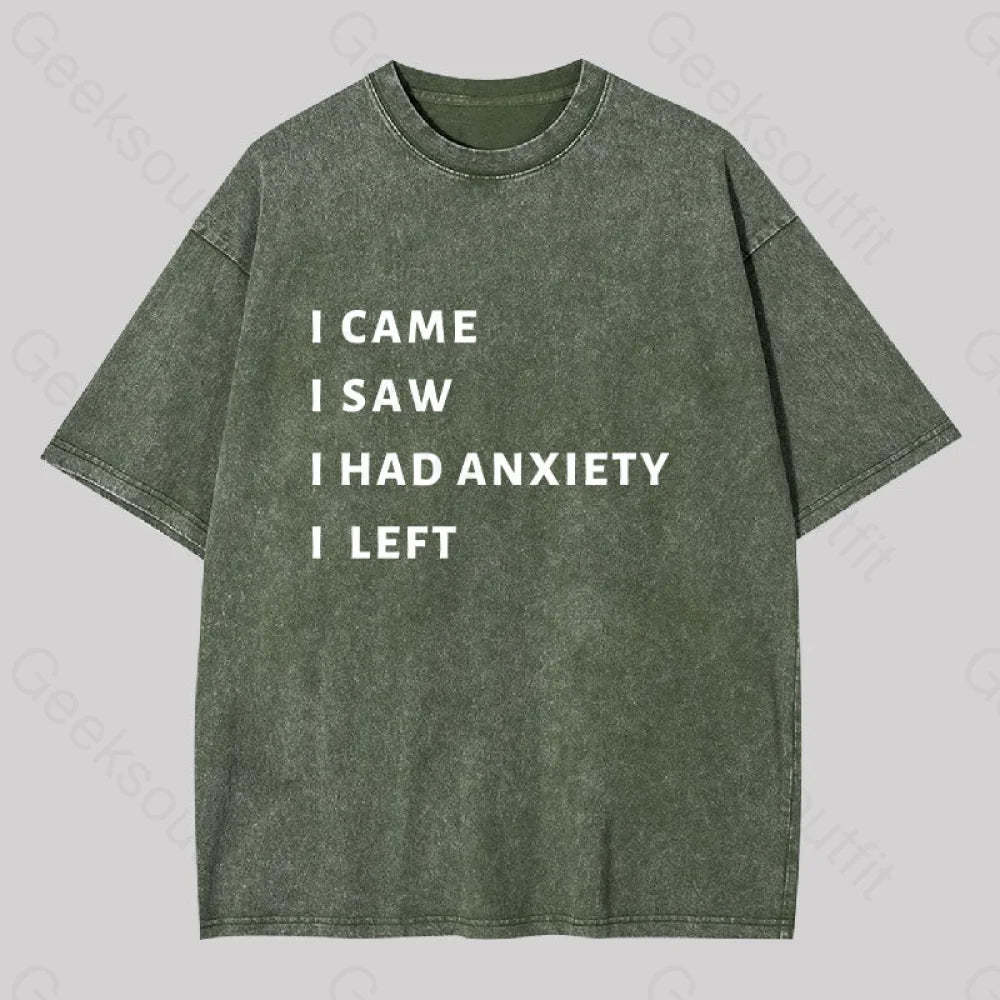 Anxiety Washed T-Shirt Army Green / S