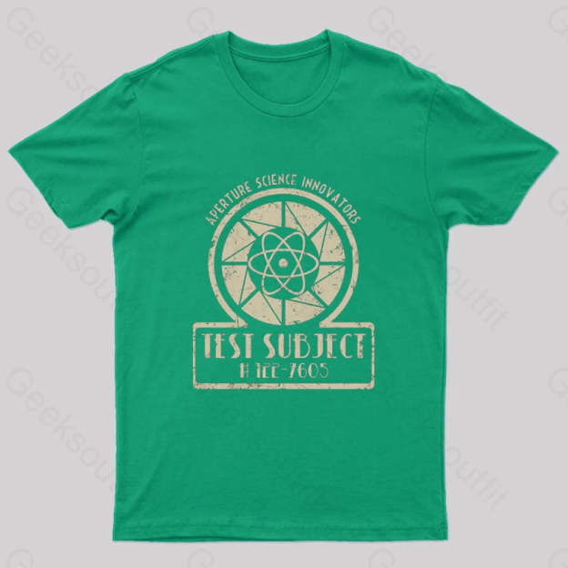 Aperture Test Subject 1950S Geek T-Shirt Green / S