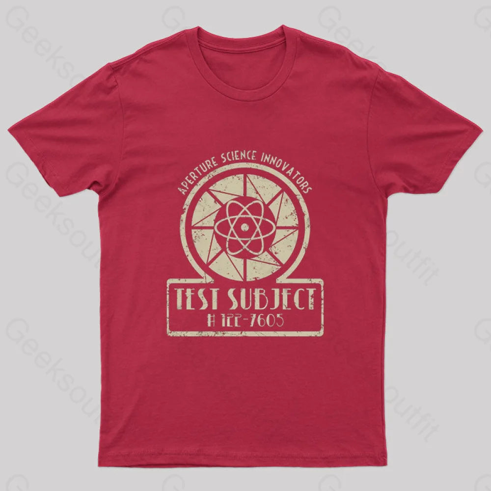 Aperture Test Subject 1950S Geek T-Shirt Red / S