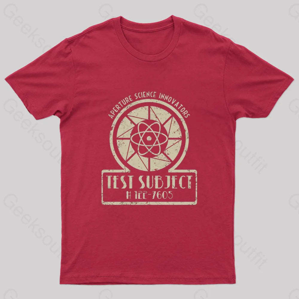 Aperture Test Subject 1950S Geek T-Shirt Red / S