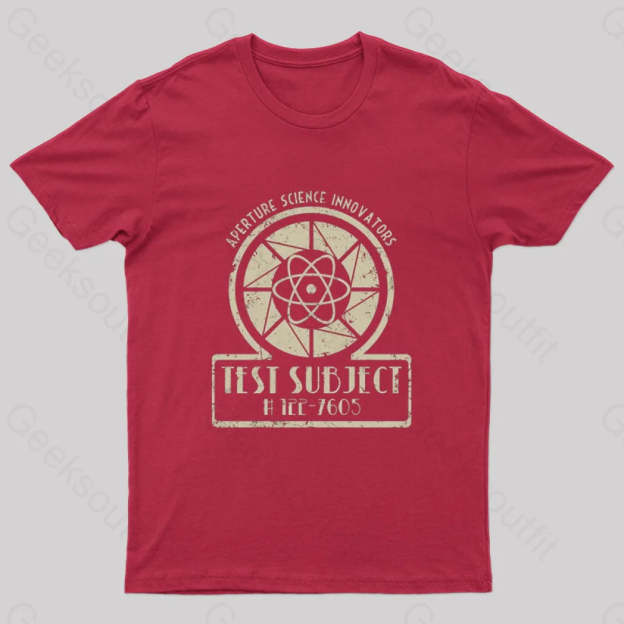 Aperture Test Subject 1950S Geek T-Shirt Red / S