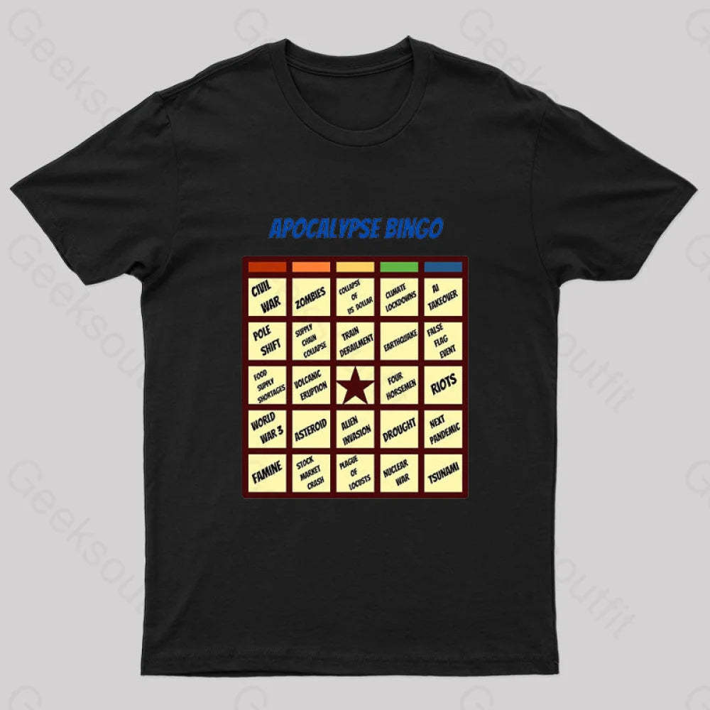 Apocalypse Bingo Geek T-Shirt Black / S