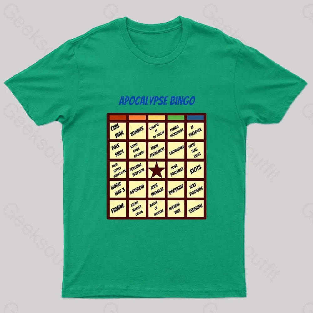 Apocalypse Bingo Geek T-Shirt Green / S