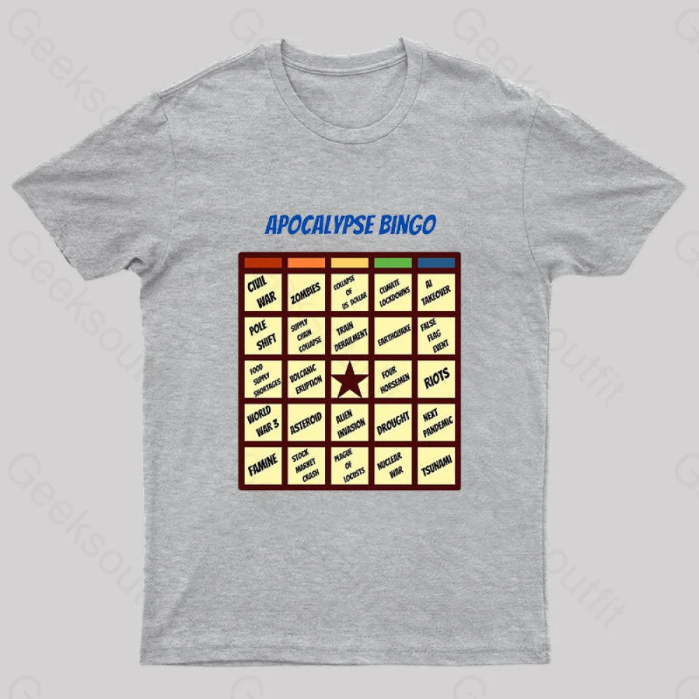 Apocalypse Bingo Geek T-Shirt Grey / S