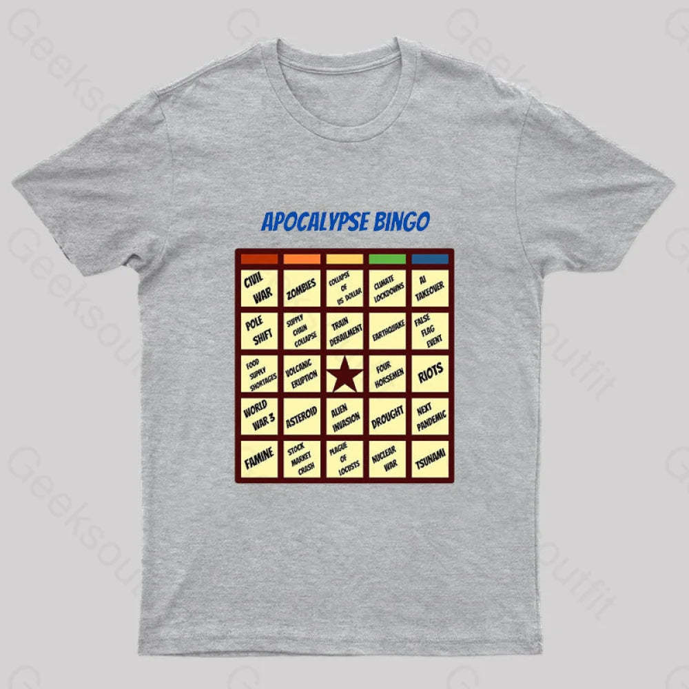 Apocalypse Bingo Geek T-Shirt Grey / S
