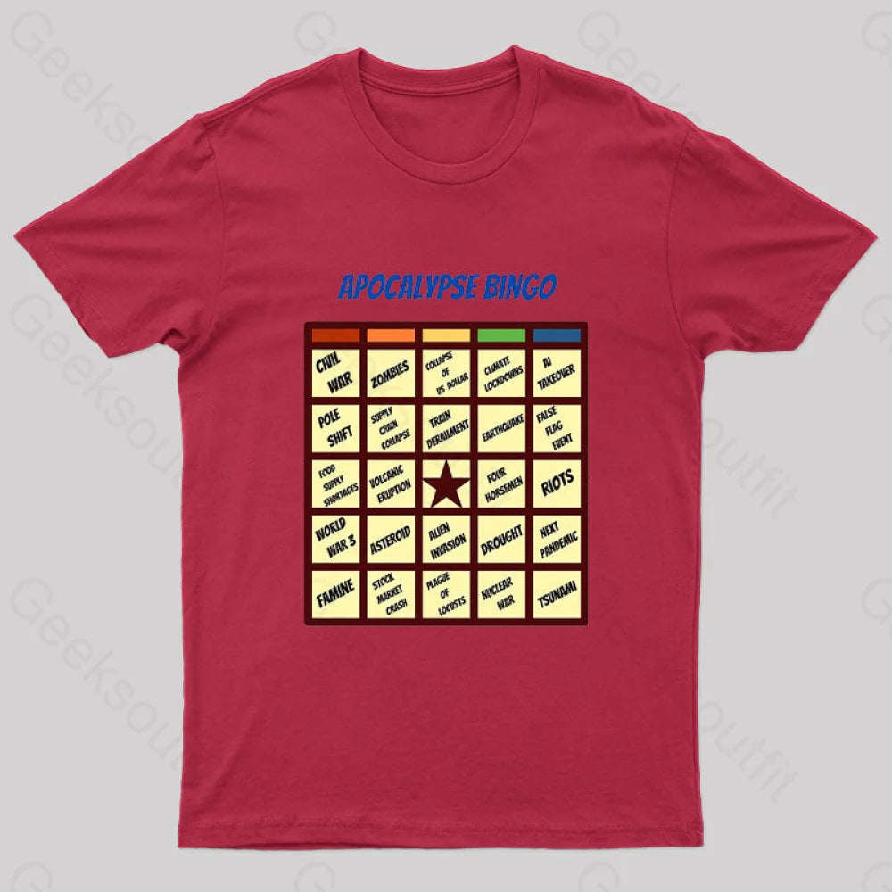 Apocalypse Bingo Geek T-Shirt Red / S