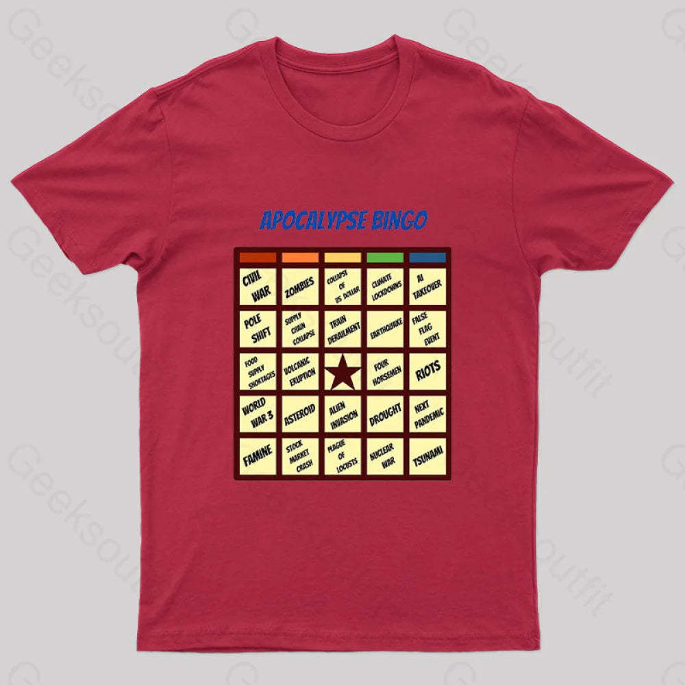 Apocalypse Bingo Geek T-Shirt Red / S