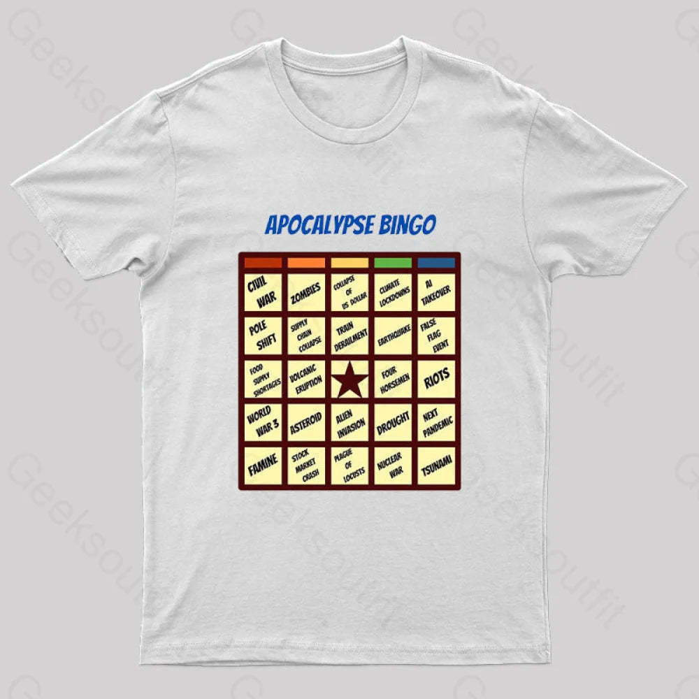 Apocalypse Bingo Geek T-Shirt White / S