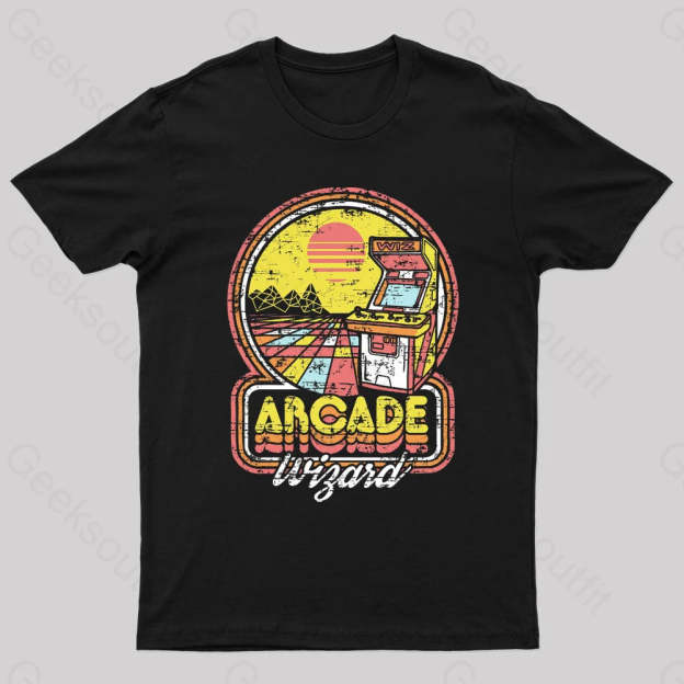 Arcade Wizard Geek T-Shirt Black / S